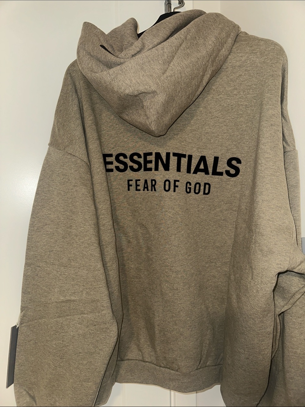 Fear of God Essentials Heather Gray Sweatshirt with Black Logo